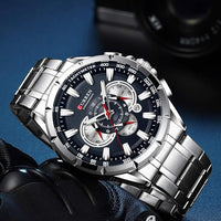 CURREN Tachy Meter Chronograph Stainless steel Watch - Copy
