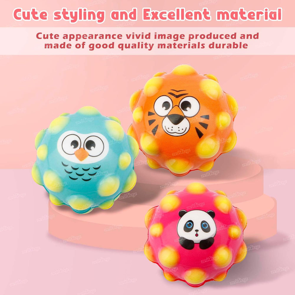 1Pc Mini Animal Face Colorful Bouncing Ball