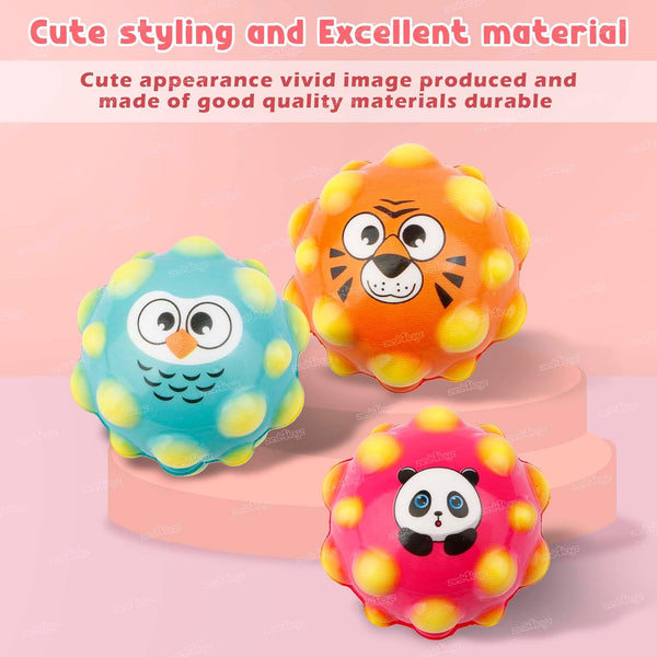 1Pc Mini Animal Face Colorful Bouncing Ball