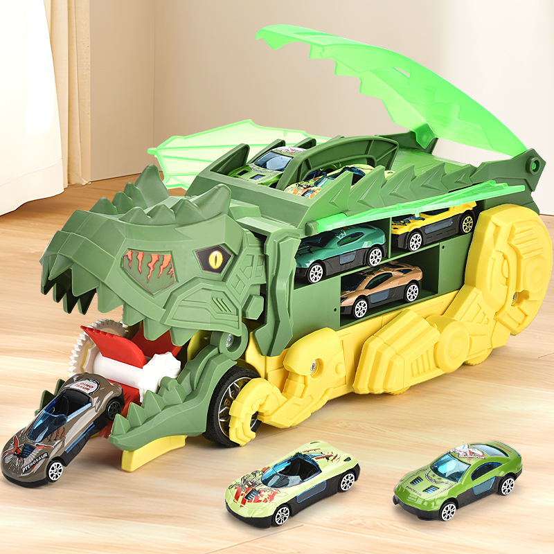 ABS Inertial Dinosaur Truck With 3 Pcs Mini Car