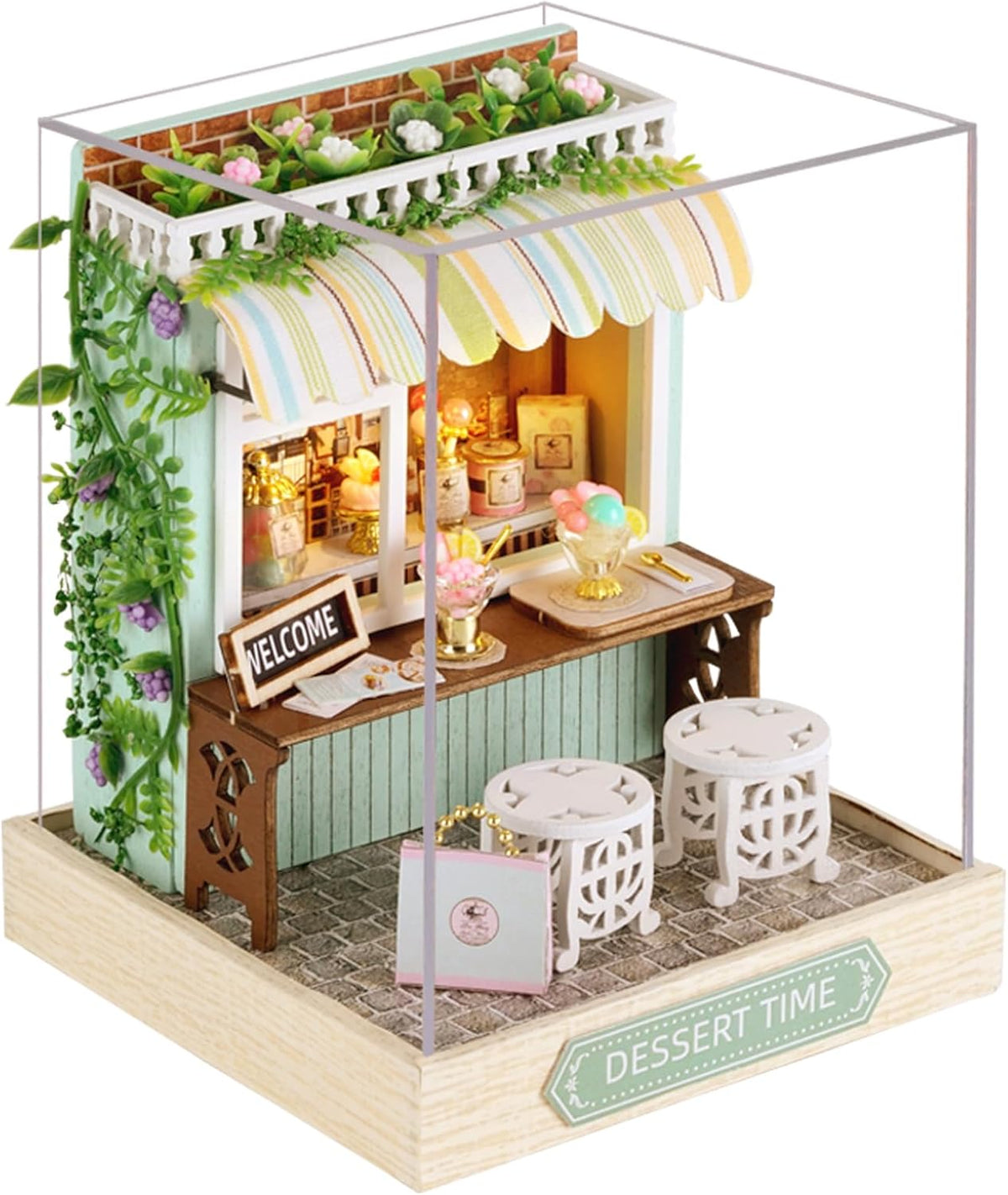 DIY Miniature Dessert Time Shop With LED Lights