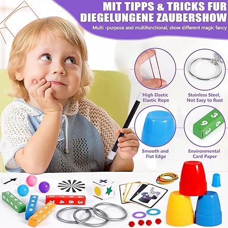 158 Ways Kids Pretend Play Magic Tricks Set With Hat