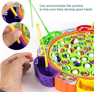 Electric 5 Players Musical Fishing Game With 45 Fish