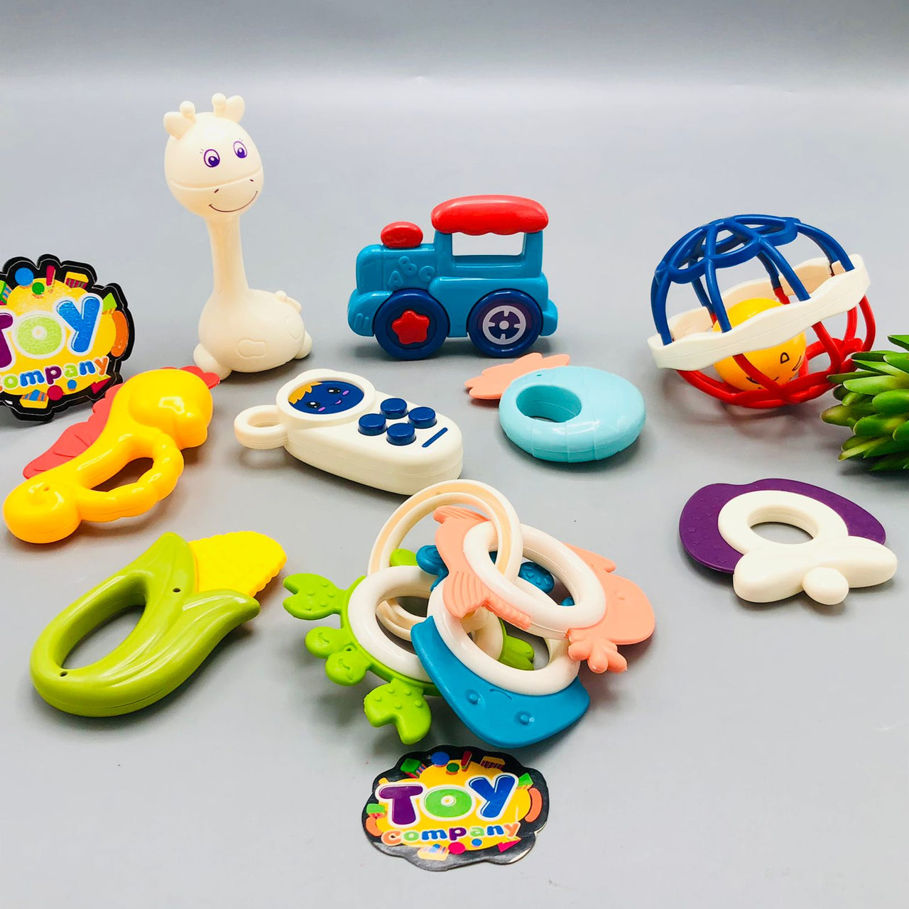 12Pcs Baby Puzzle Teether & Rattle Set