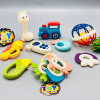 12Pcs Baby Puzzle Teether & Rattle Set