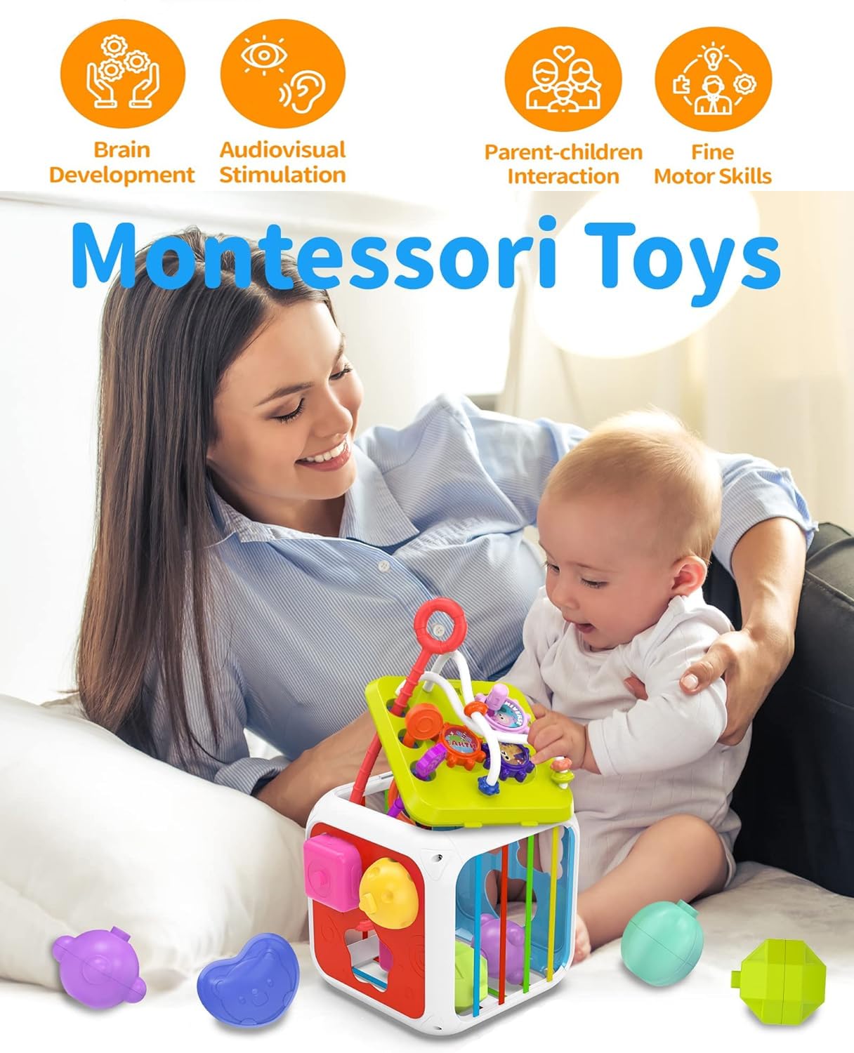 7in1 Montessori Shape Sorting Cube Toy