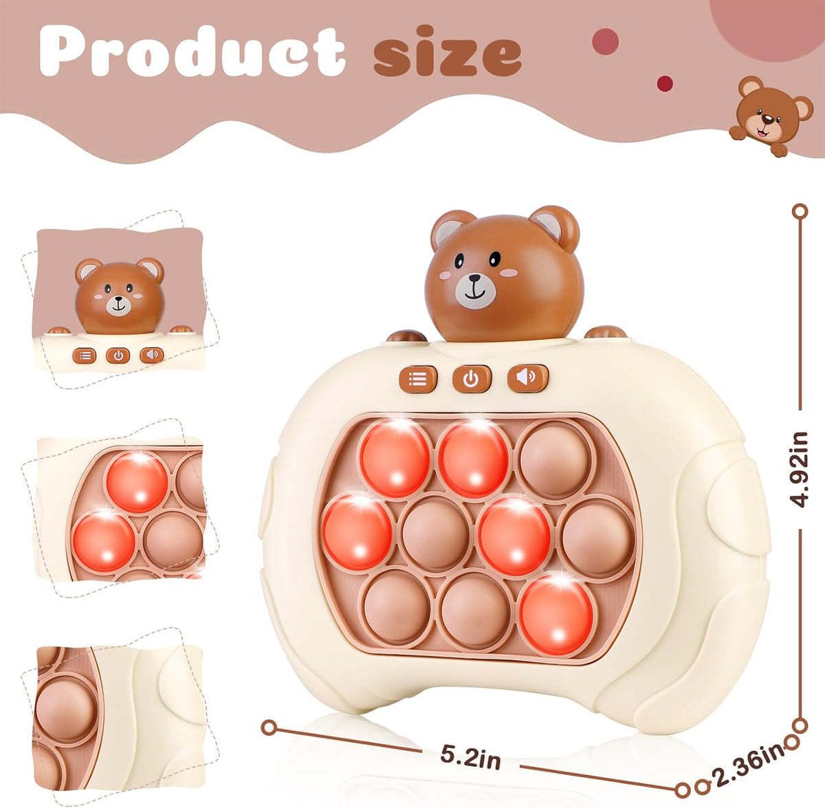 Multi-Modes Electronic Bear Pop Puzzle Game Machine