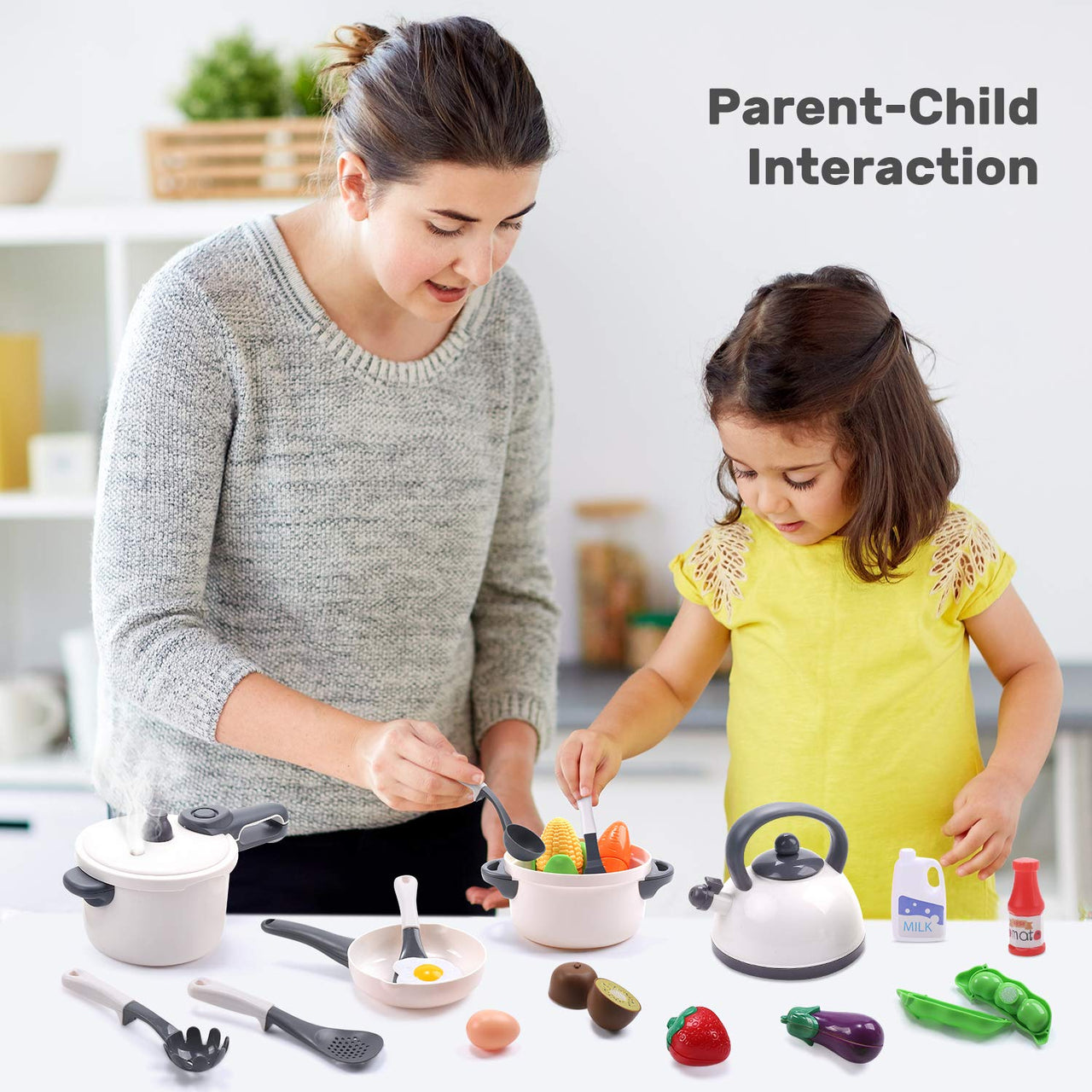 Kids Pretend Kitchen Cooking Toys Set