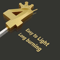 Number 4 Crown Designed Birthday Candle