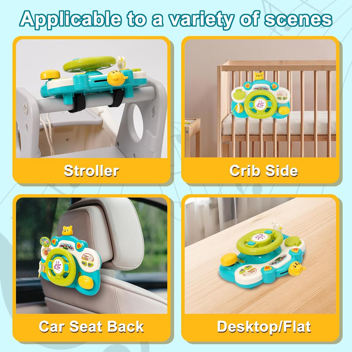 Multi-functional Kids Cute Musical Steering Wheel