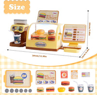 25Pcs Pretend Play Burger Shop With Coffee Machine