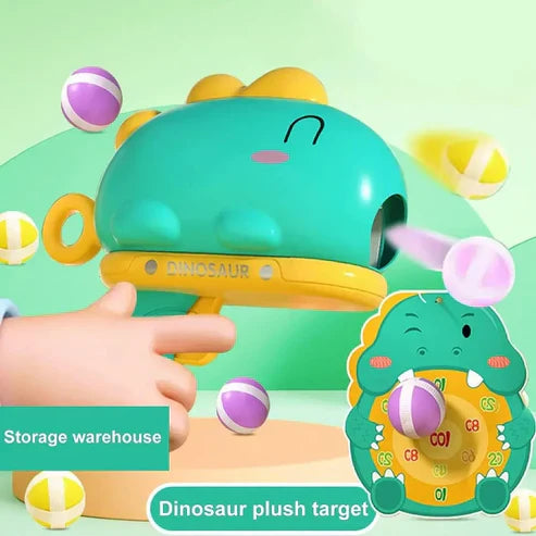 Manual Dinosaur Sticky Ball Shooting Gun With Plush Target