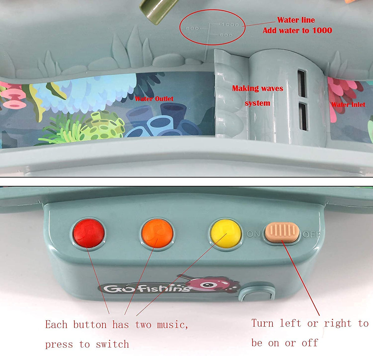 21 Pcs Electric Go Fishing Game
