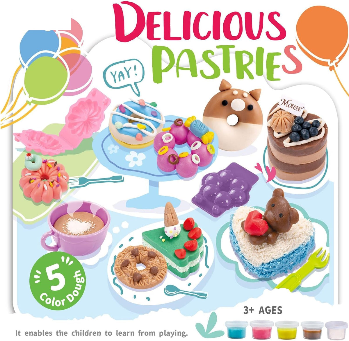 Delicious Pastries Colorful Dough Play Set With Molds