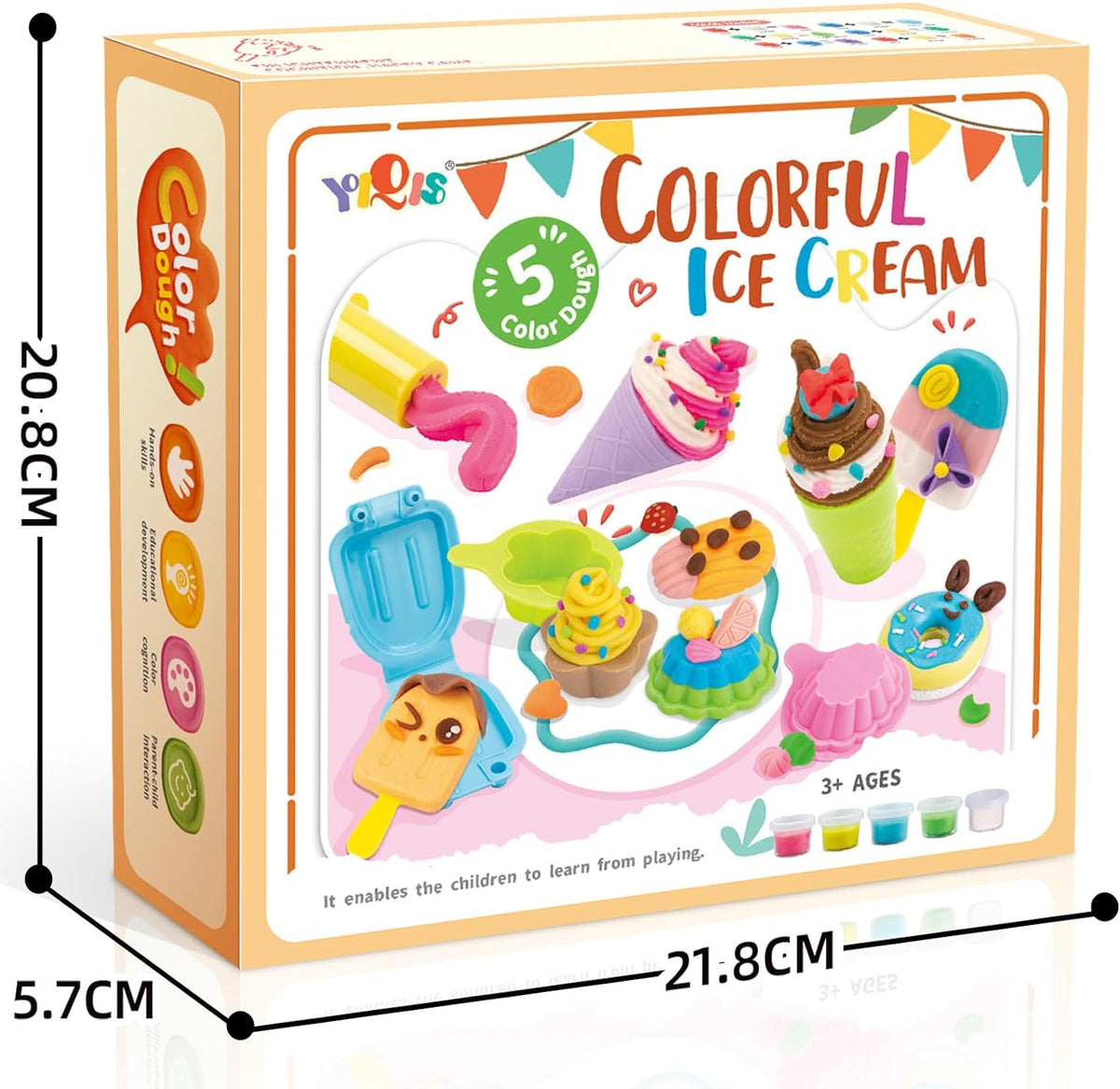 Ice Cream Colorful Dough Play Set With Molds