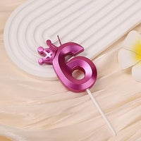 Number 6 Crown Designed Birthday Candle