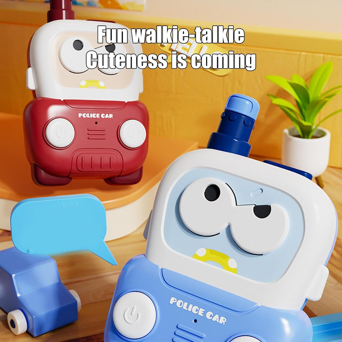 2Pcs Portable Police Car Intercom For Kids
