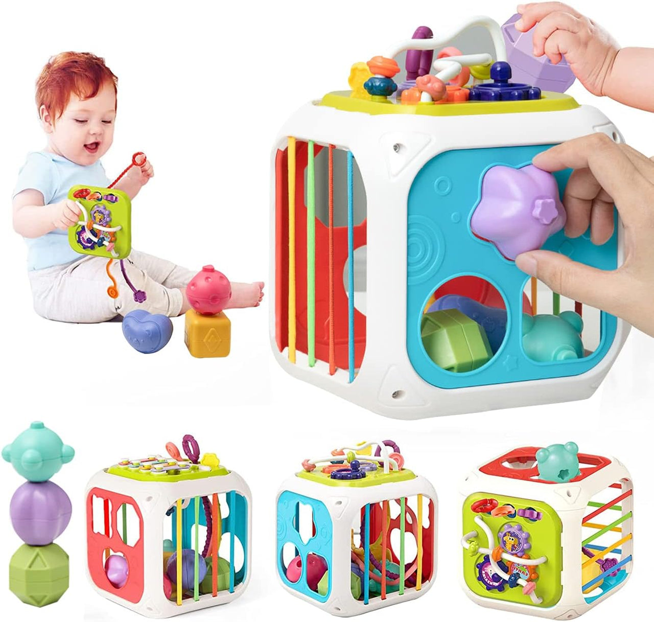 7in1 Montessori Shape Sorting Cube Toy