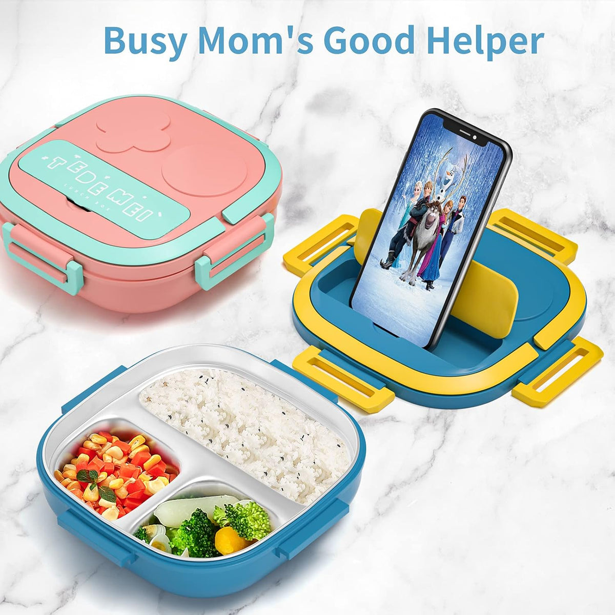 Kids Hot & Cool Stainless Steel Lunch Box With Spoon