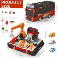 2in1 Deform Double Decker Bus Adventure Track - Red