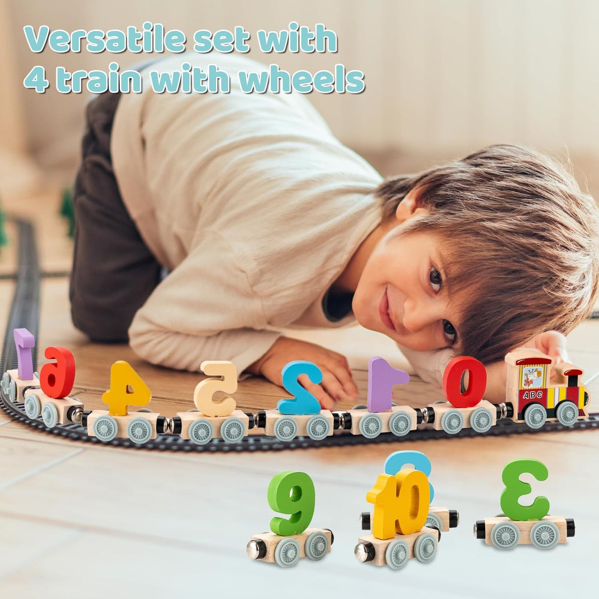 Wooden Magnetic Digital Train 0-20 With Signs