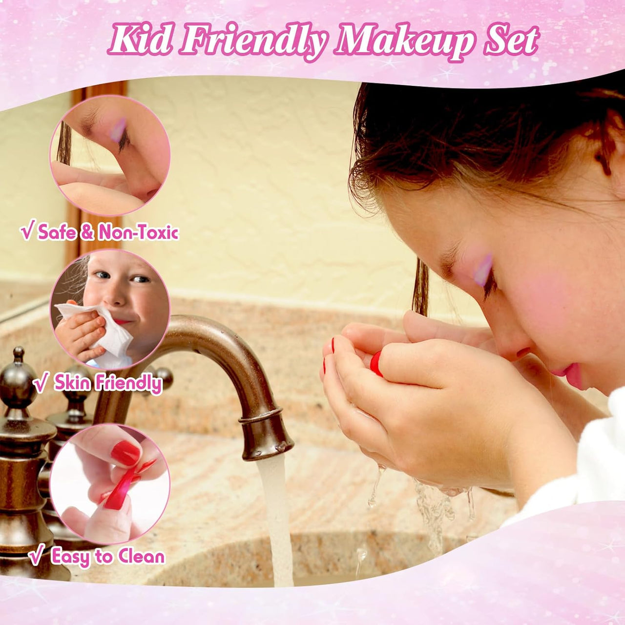 46Pcs Realistic Girls Foldable Makeup Kit