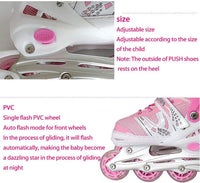 8* Inches Kids Four Wheel Roller Skating Shoes - Pink