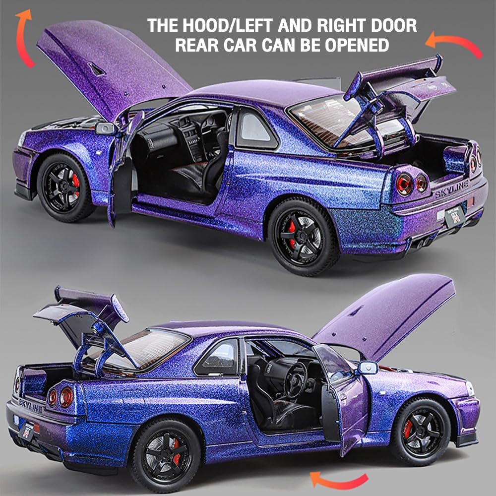 1:24 Diecast Nissan Skyline GT-R R34 Model Car