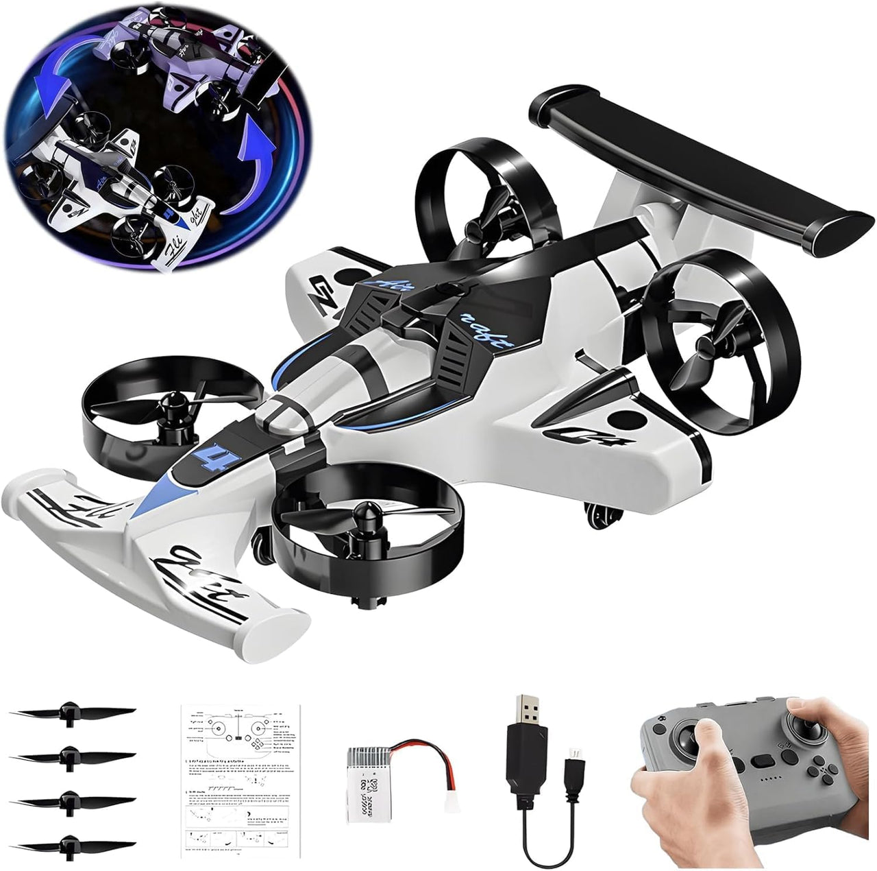 2.4GHz RC 2in1 Ground Drifting & Aerial Flying Aircraft