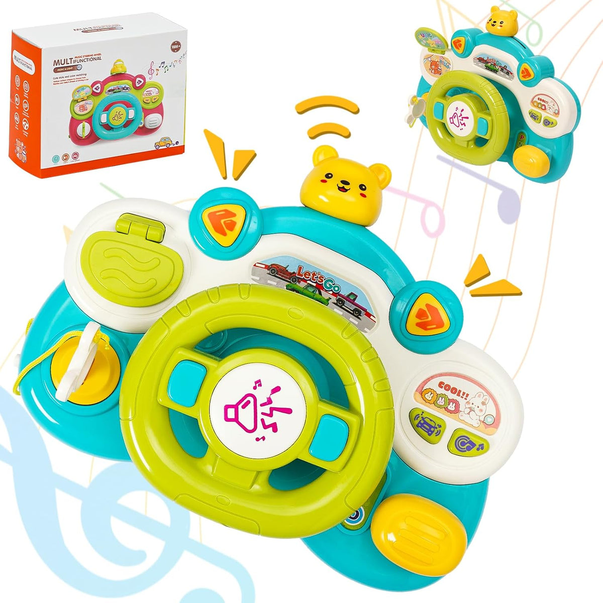 Multi-functional Kids Cute Musical Steering Wheel