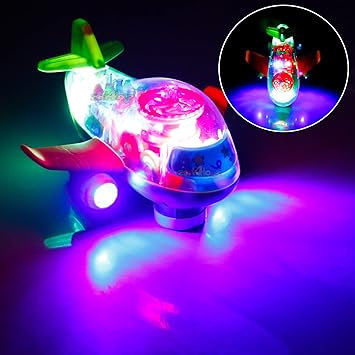 Electric Transparent Gear Air-plane Toy