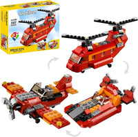 DIY 3in1 Red Rotors Lego Bricks Set - 145+Pcs