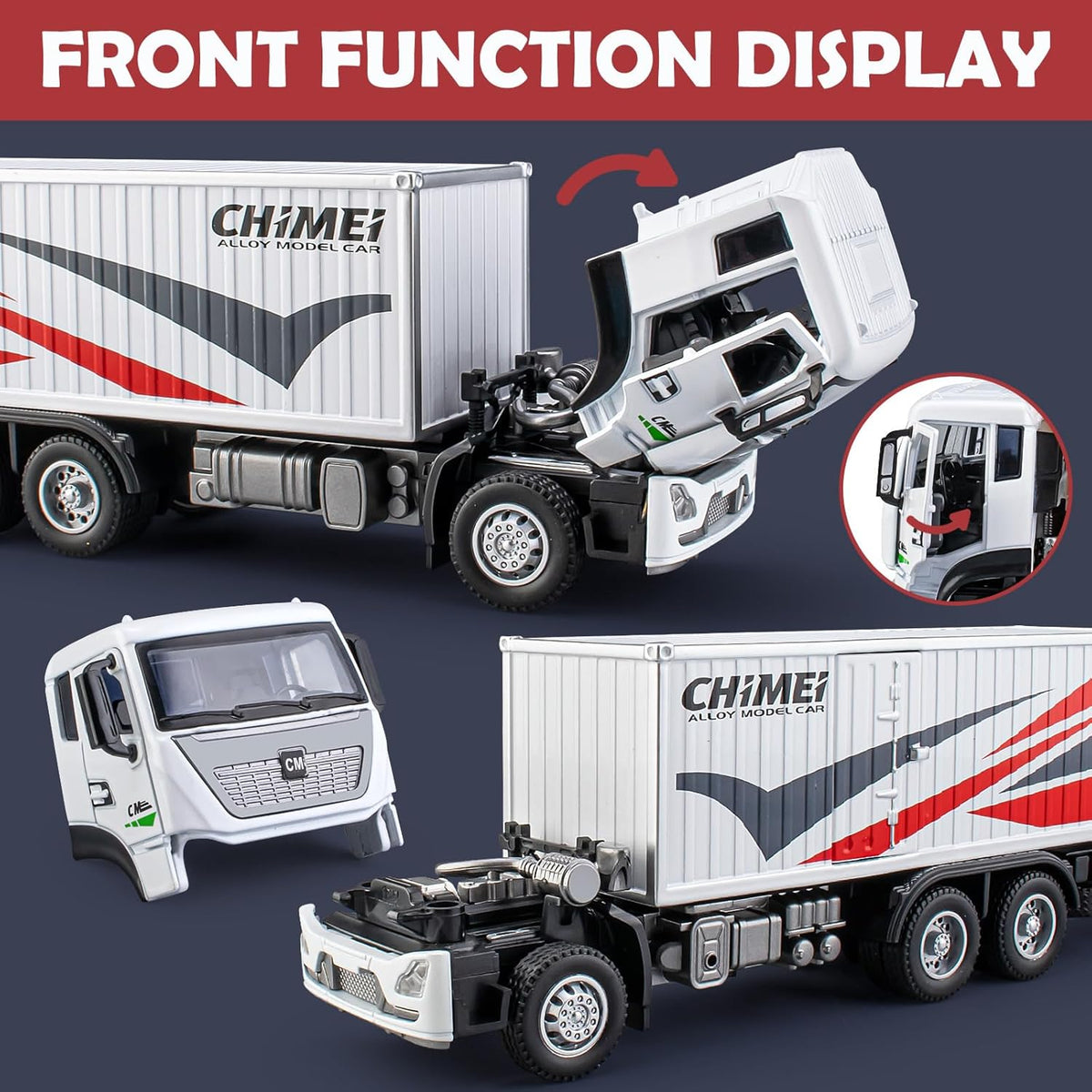 1:32 Diecast Ornaments Container Transport Truck