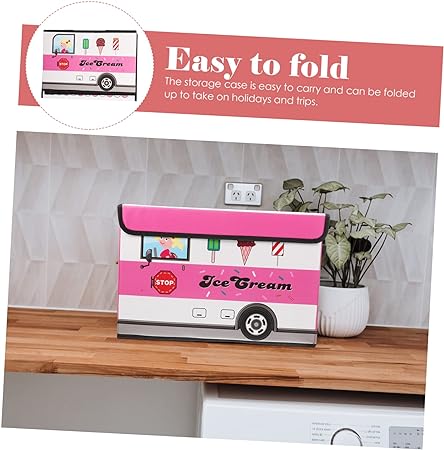 Kids Foldable Storage Box - Ice Cream Car Pink