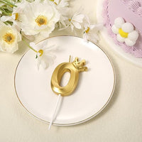 Number 0 Crown Designed Birthday Candle