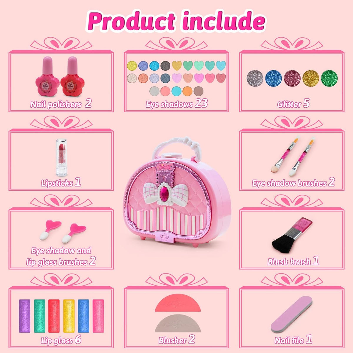 46Pcs Mini Realistic Girls Beauty Handbag