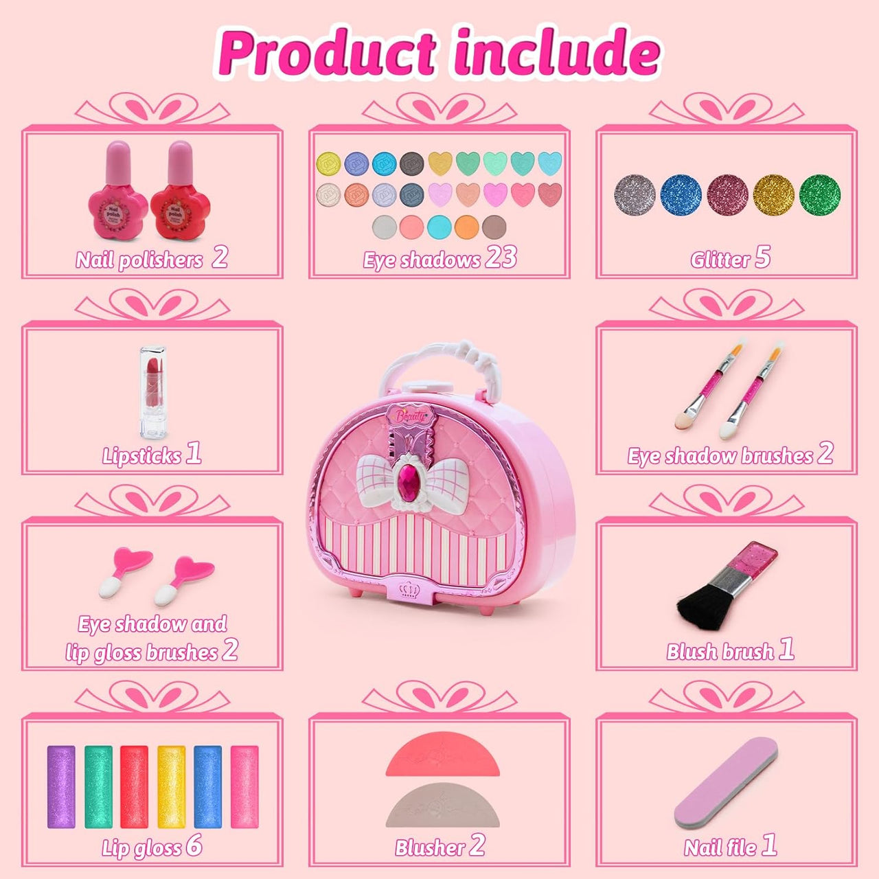 46Pcs Mini Realistic Girls Beauty Handbag