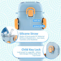 500ml Premium Cute Bus Design Kids Water Bottle - Blue
