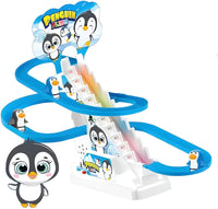 Electric Penguin Slide Racing Track Set With Light & Music