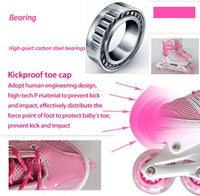 8* Inches Kids Four Wheel Roller Skating Shoes - Pink