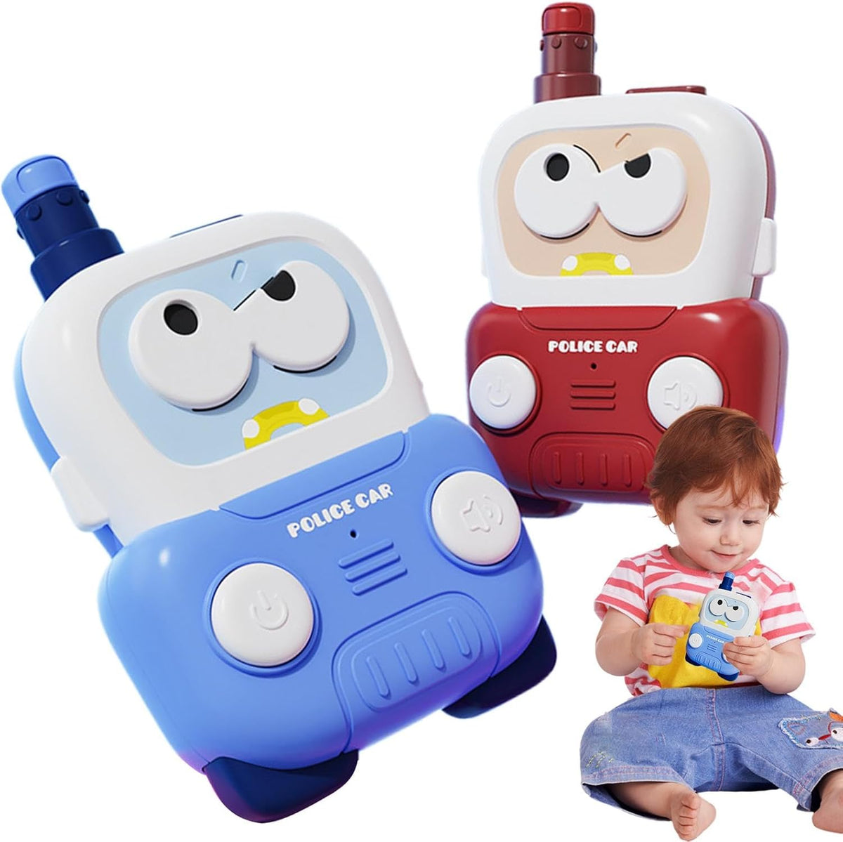 2Pcs Portable Police Car Intercom For Kids
