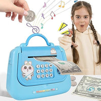 Girls Handbag Design Piggy Bank - Blue