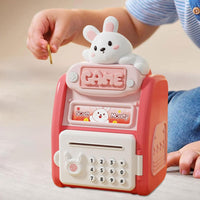 Kids Rabbit Fingerprint & Password Unlock ATM Machine