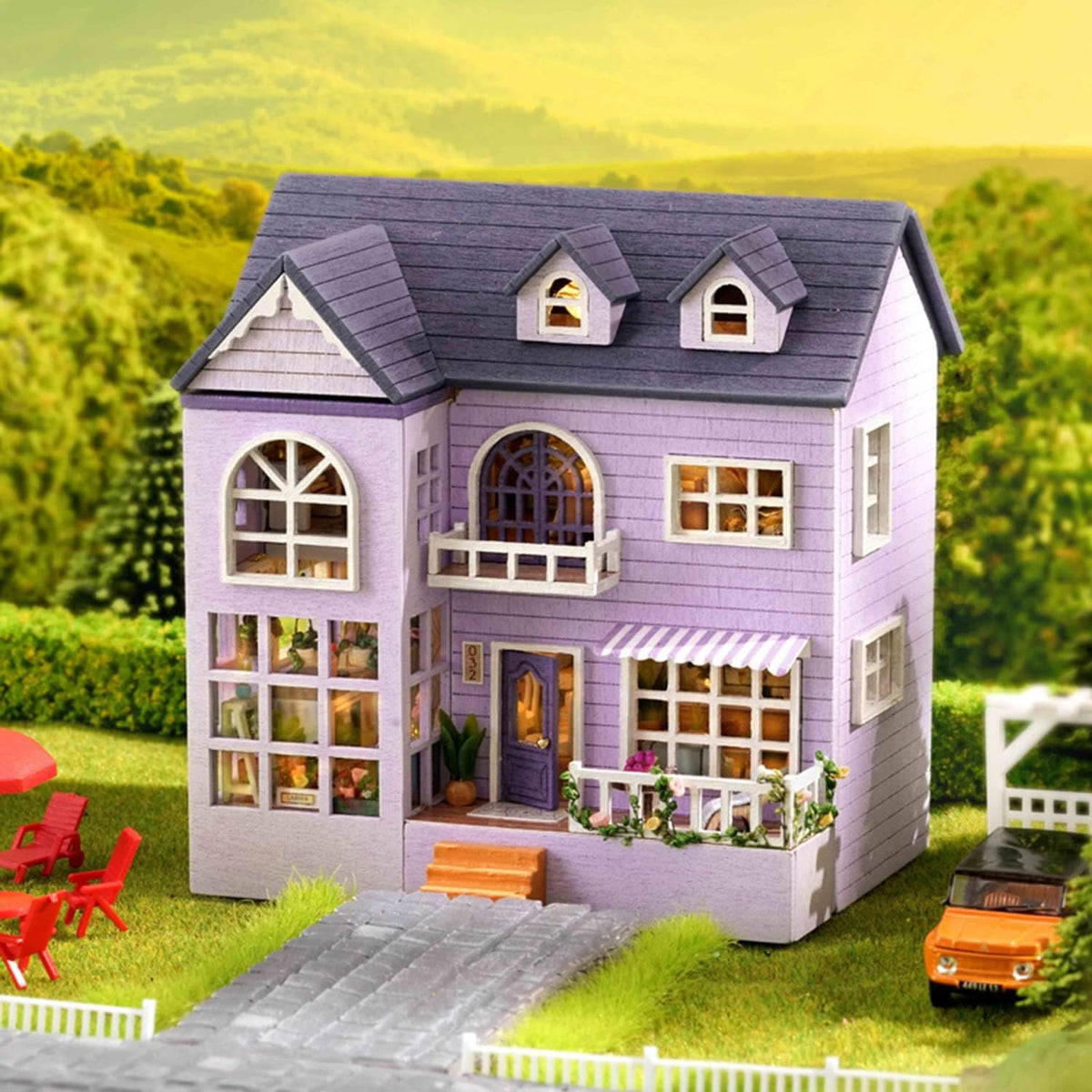 DIY Miniature Happy House With LED Lights