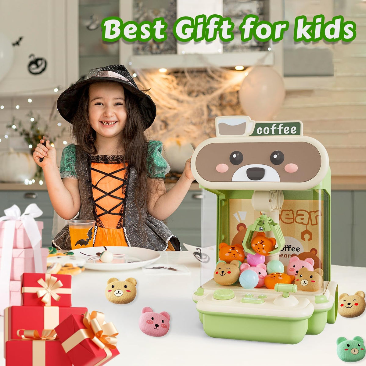Kids Electric Coffee Bear Claw Machine