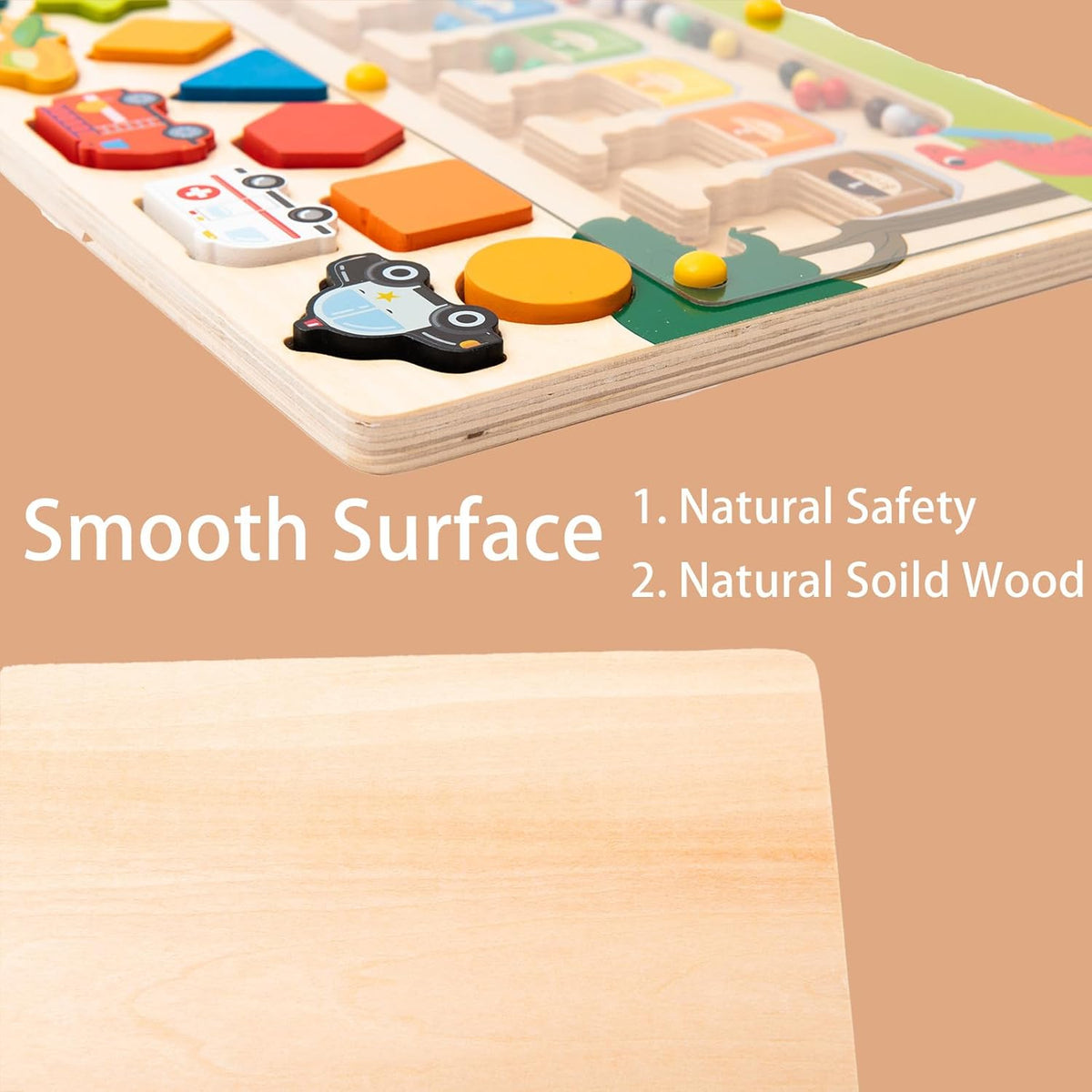 Multi-functional Wooden Magnetic Maze Game Board
