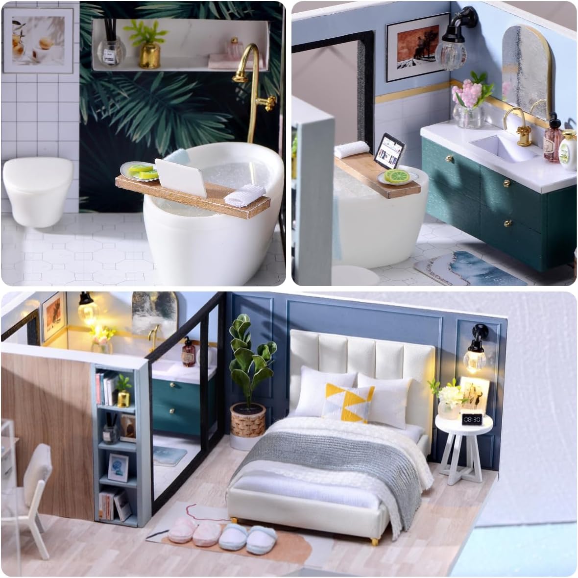 DIY Miniature Modern Luxury Home With LED Lights