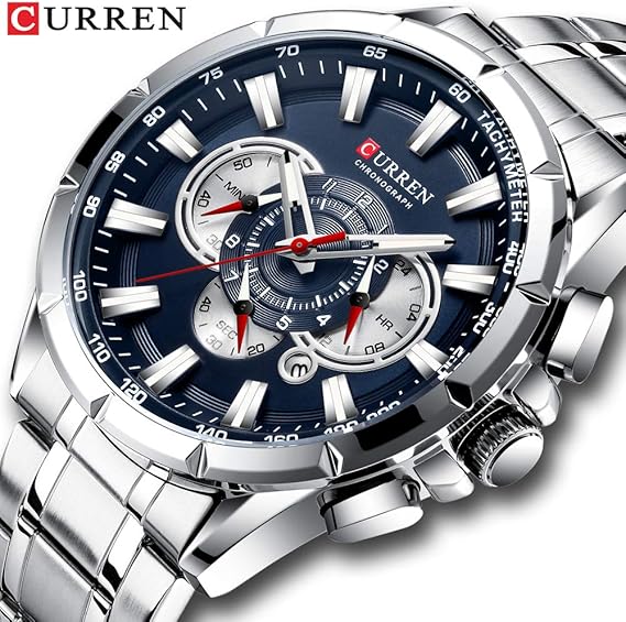 CURREN Tachy Meter Chronograph Stainless steel Watch - Copy