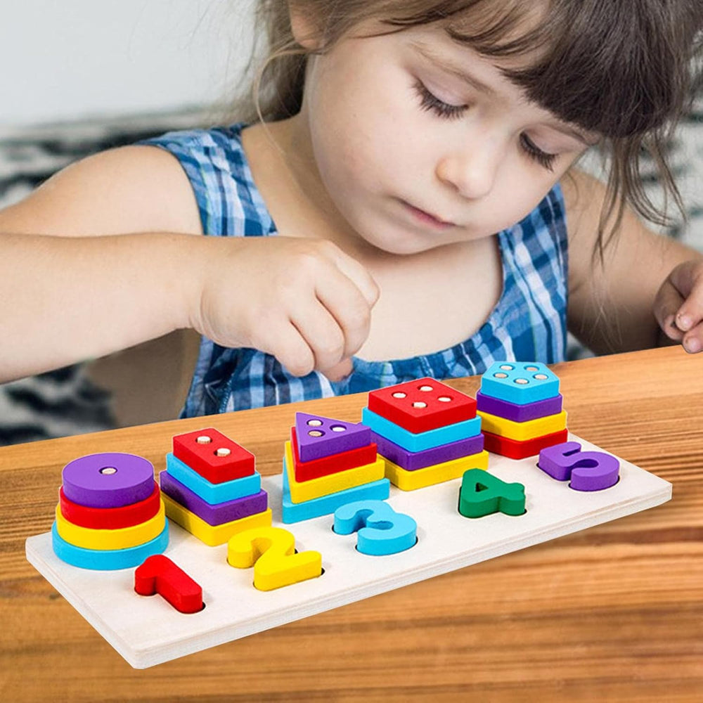2in1 Wooden Shape & Numbers Learning Board