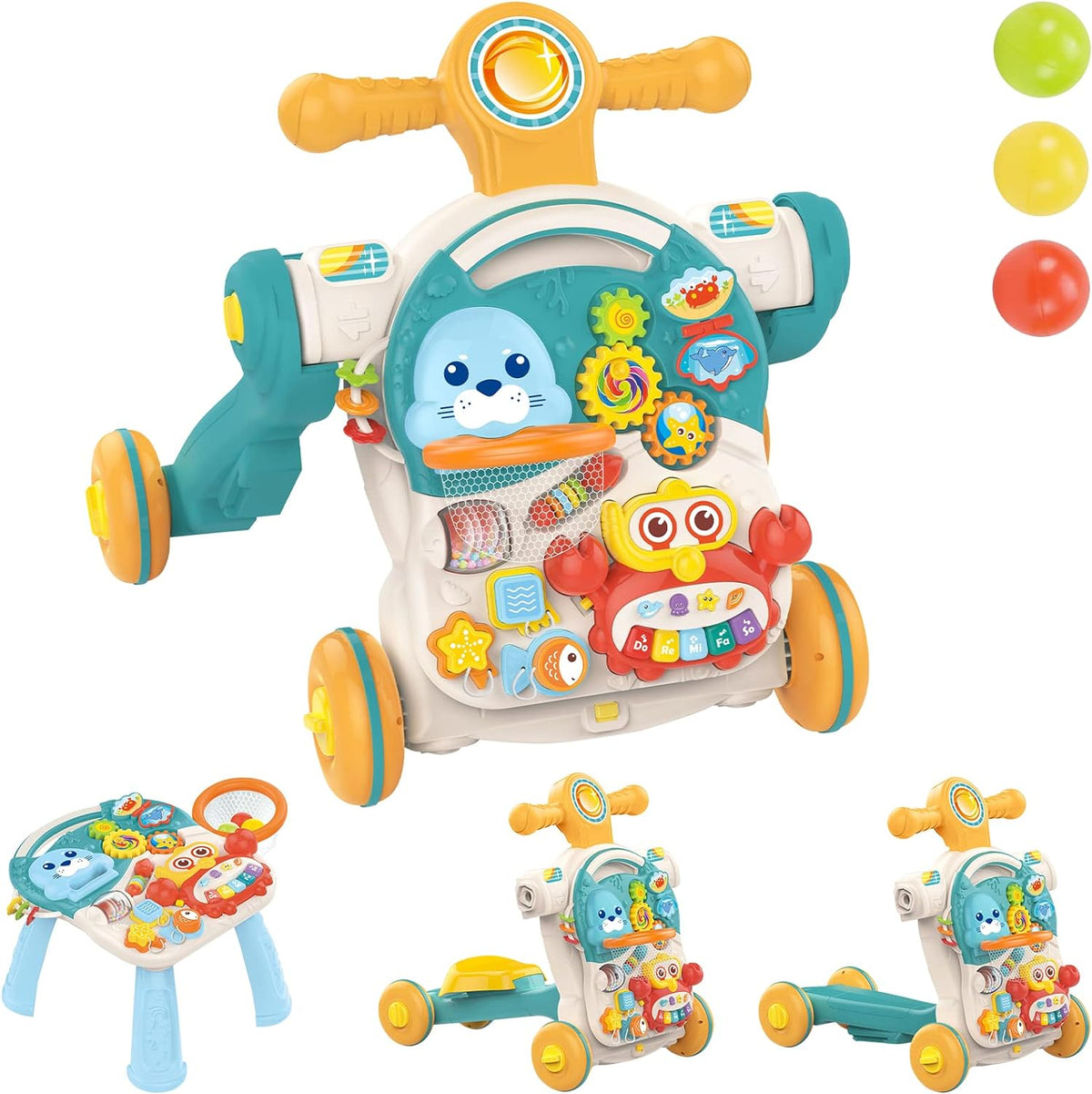 4in1 Multi-functional Baby Musical Walker - Green